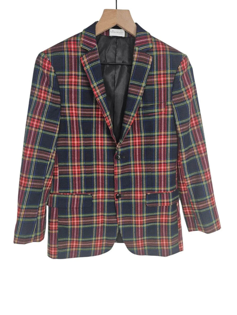 Trish Scully Child Red Tartan Plaid Stewart Suit Jacket Size 14